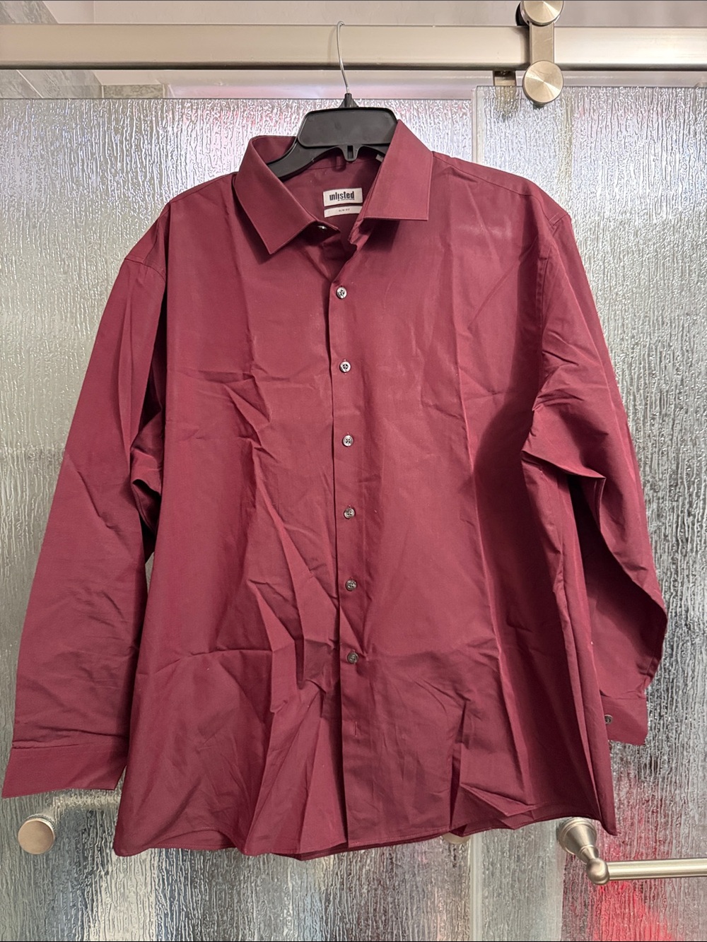 Unlisted Burgundy Long-Sleeve Button-Down Shirt